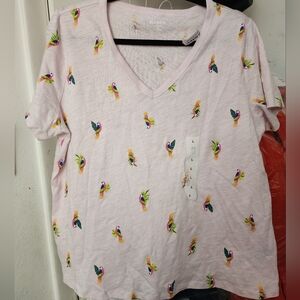 Old Navy Parrot Print V-Neck T-Shirt